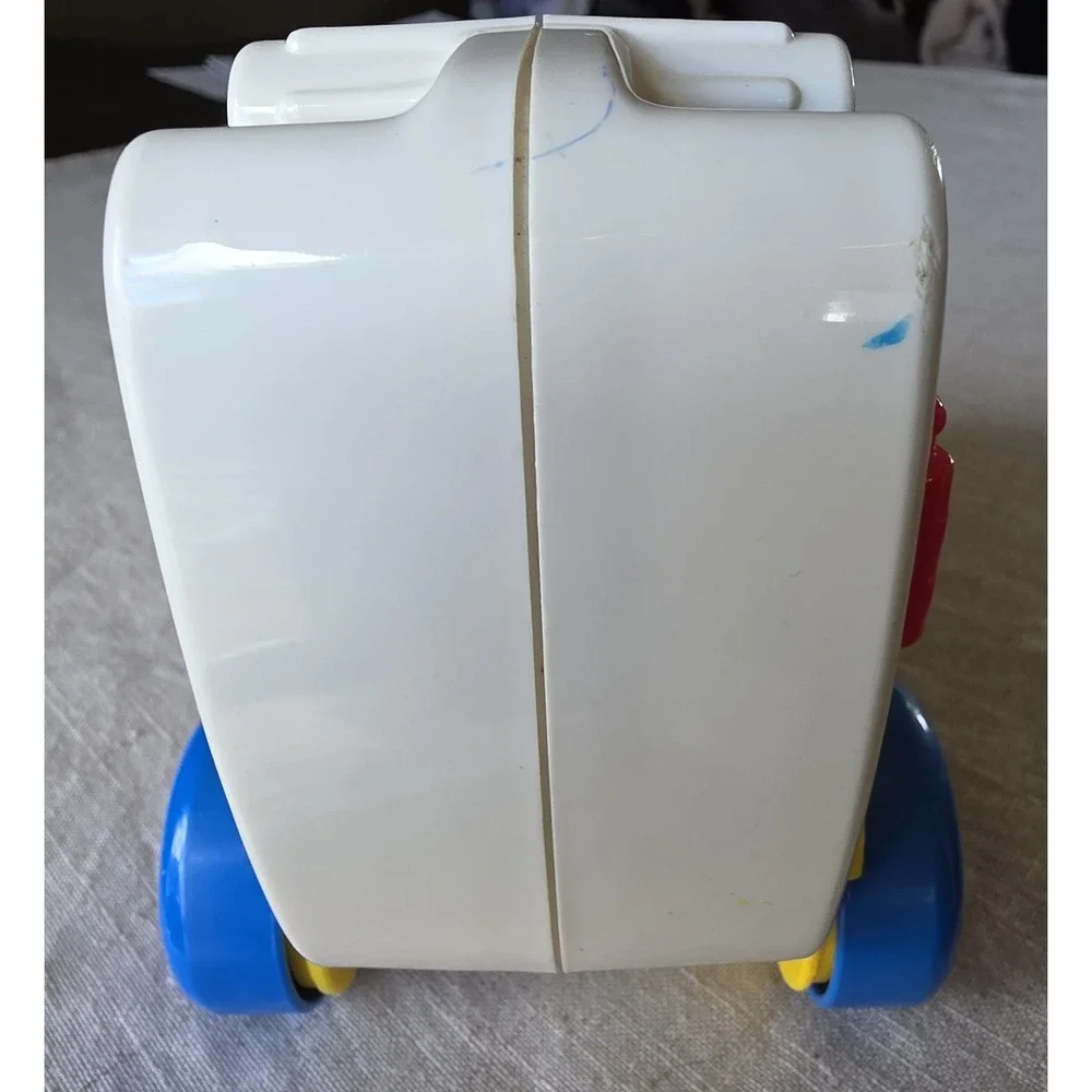 Disney Donald Duck Pop Up Toy‎ Bulldozer Plastic Vintage Popping Push Toy